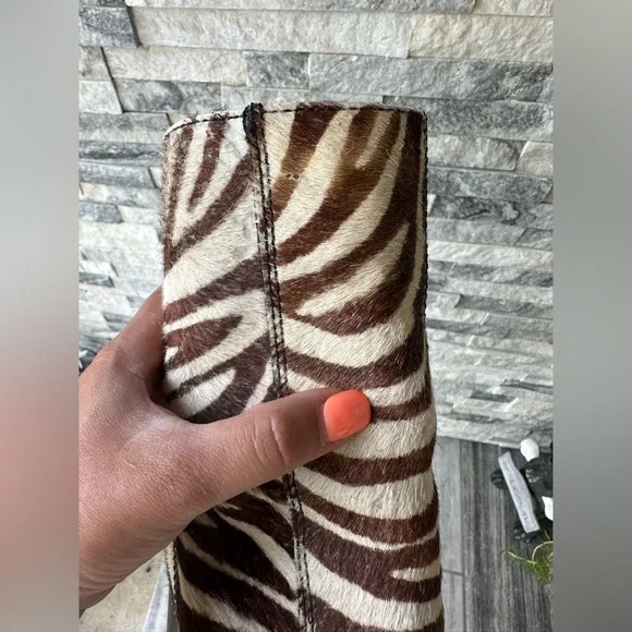 90’s Steve Madden Zebra  Haircloth  Ankle  Retro Boots Size 10B - Picture 13 of 14